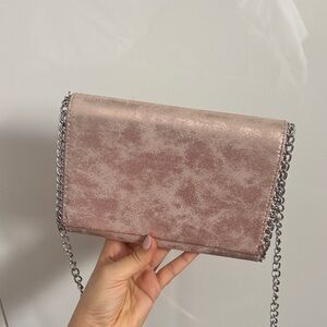 Metallic Pink Chain 2-in-1 Shoulder or Crossbody Bag